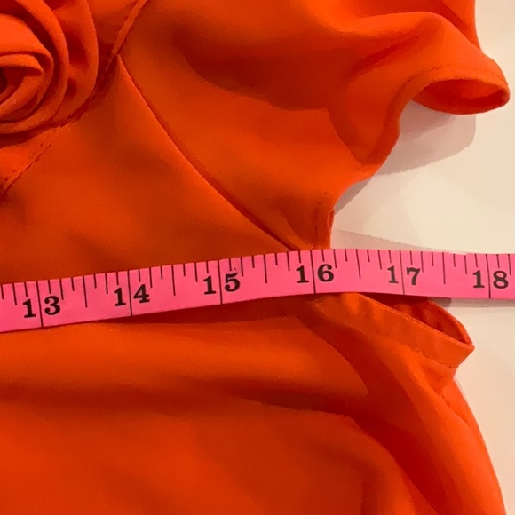 NWT Cato Orange Flutter Sleeve Top -Size Small - Picture 9 of 11